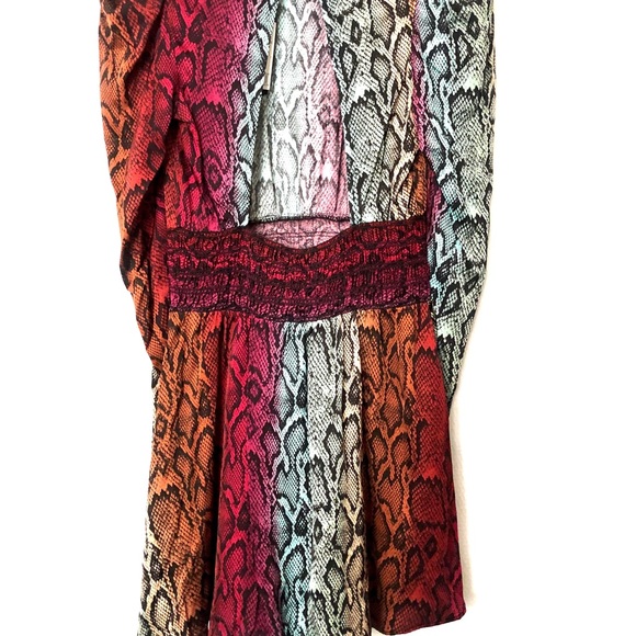 NWT AFRM Violaine Smocked Snake Print Mini Dress - Picture 9 of 15